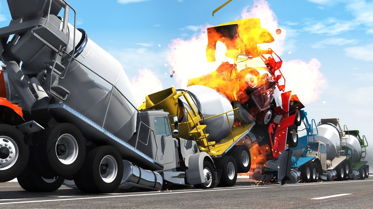 Trucks Vs Cars #3 - BeamNG Drive - HD - YouTube