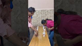 cup into balloon game 🎯😅||funny short 🤣|#shorts #viral #tranding #youtubeshorts