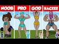 Minecraft tnt bodybuilder girl house build challenge  noob vs pro vs god vs hacker  animation