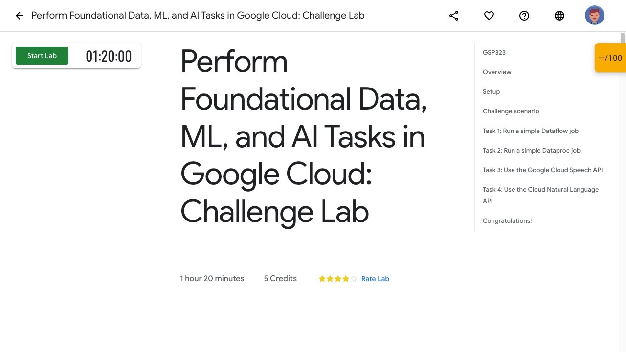 [NEW 2023] Perform Foundational Data, ML, and AI Tasks in Google Cloud Challenge Lab GSP323