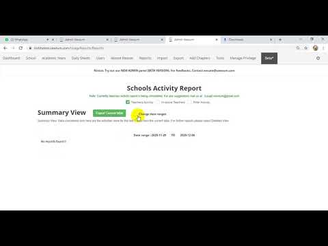 How to check Teachers Activity Report?