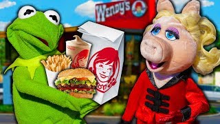 Miss Piggy and Kermit the Frog's Drive Thru Dinner Date! (Wendy's)