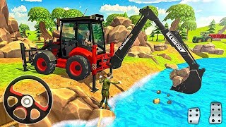 TRACTOR AND JCB 3DX BACKHOE LOADER BUS SIMULATOR LIVE STREAM