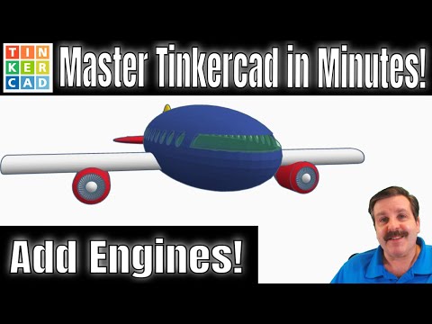 Add a Codeblocks Engine to a Jet Airliner! Master Tinkercad in Minutes