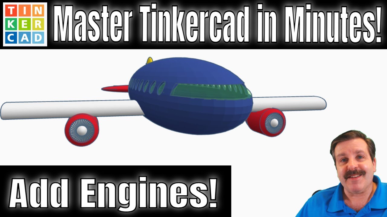 Add a Codeblocks Engine to a Jet Airliner! Master Tinkercad in Minutes