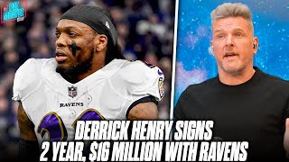 Derrick Henry Signs 2 Year, $16 Million Deal With Ravens, NFL's Top Rusher Since 2018 | Pat McAfee