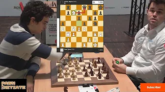 Magnus Carlsen is extremely upset with himself for making a basic error.