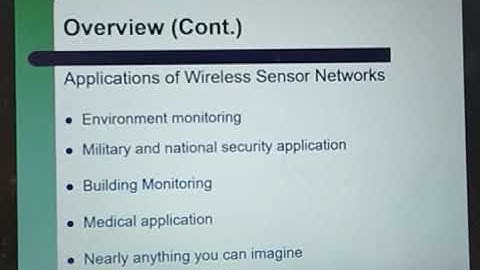Wireless Sensor Networks for BE EXTC by Prof Neha Mahajan
