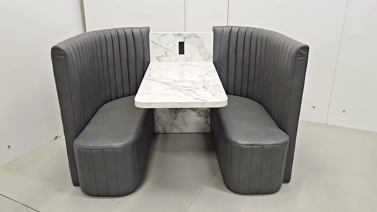 Compact 4-Seater All-in-One Booth Seating with Integrated Table Modern Booth Seating