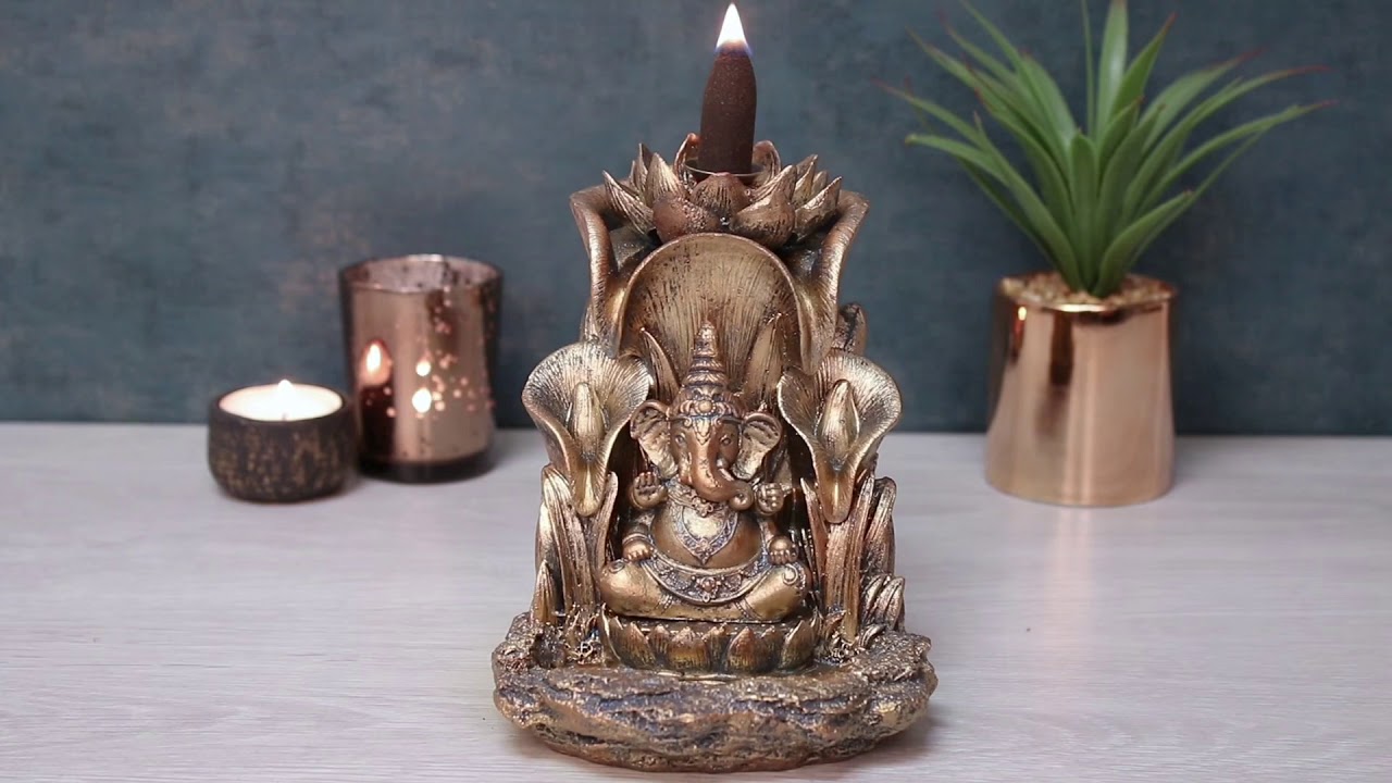 BRONZE GANESH BACKFLOW INCENSE BURNER YouTube