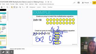 Multiplication Basics Lesson 3: Making Arrays - Google Slides