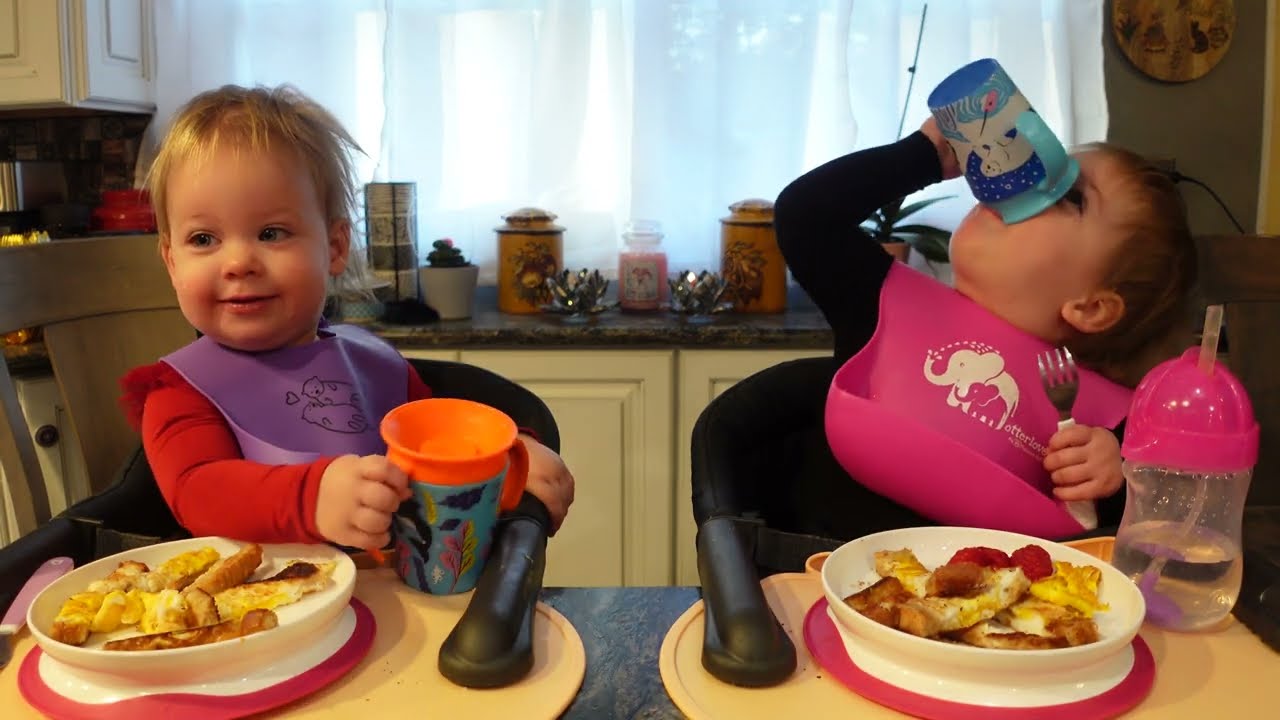 Twins try toad in a hole