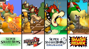 Super Comparison | Bowser Moveset | Smash Bros. Ultimate vs SSF2 vs SSBC vs Smash Remix