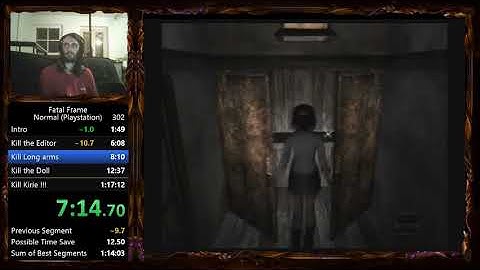 Speedrun Project Zero 1 (Fatal Frame) Any% in 1h14min52sec IGT (1h16min59sec RTA) PB