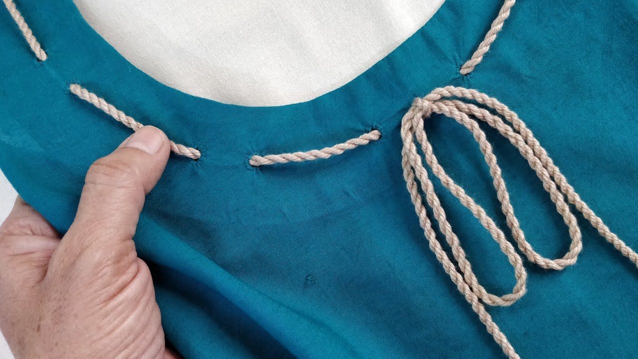 Easy and stylish neck designs cutting and stitching with dori making