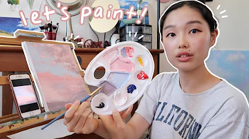 when you don't know what to paint, paint the sky | painting with nina 5