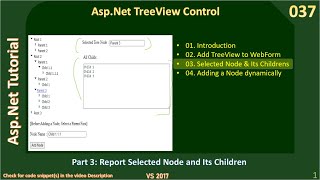 TreeView Control | Part 3 - Report Selected Node & Its Childs | Asp Net Tutorial #37