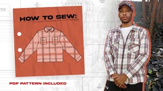 DIY | How to Sew Zip Up  Flannel Jacket Part 1 | PDF Pattern Included