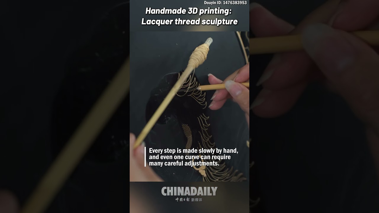 Handmade 3D printing: Lacquer thread sculpture