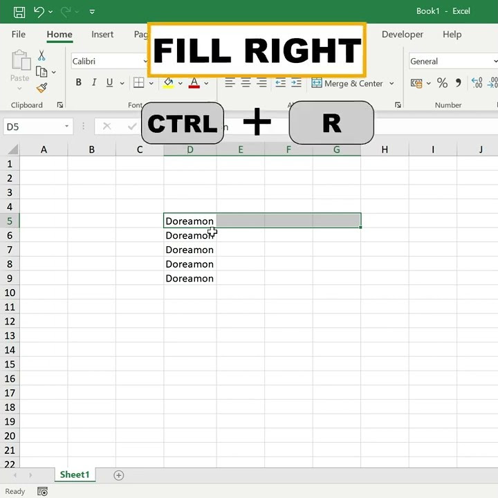 30 Fill Down, Fill Left, Fill right, Fill up shortcut keys in Excel