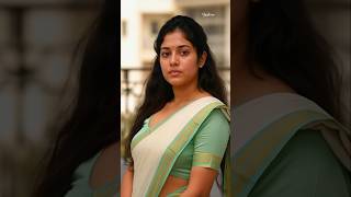 How to style like Yazhini ❤️🥻 113 | Beautiful Cream Kerala Cotton Saree with Pastel Green Blouse