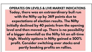 24/5/24 NIFTY, BANK NIFTY PREDICTIONS| PR-OPEN, Options, Investment Strategies| NIFTY UP BY 369 pts