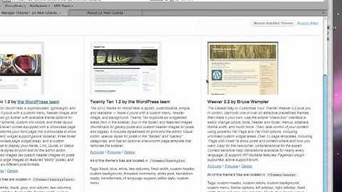 Wordpress Admin Menu Overview