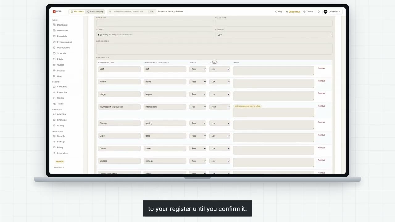 FireDoorApp for managing agents