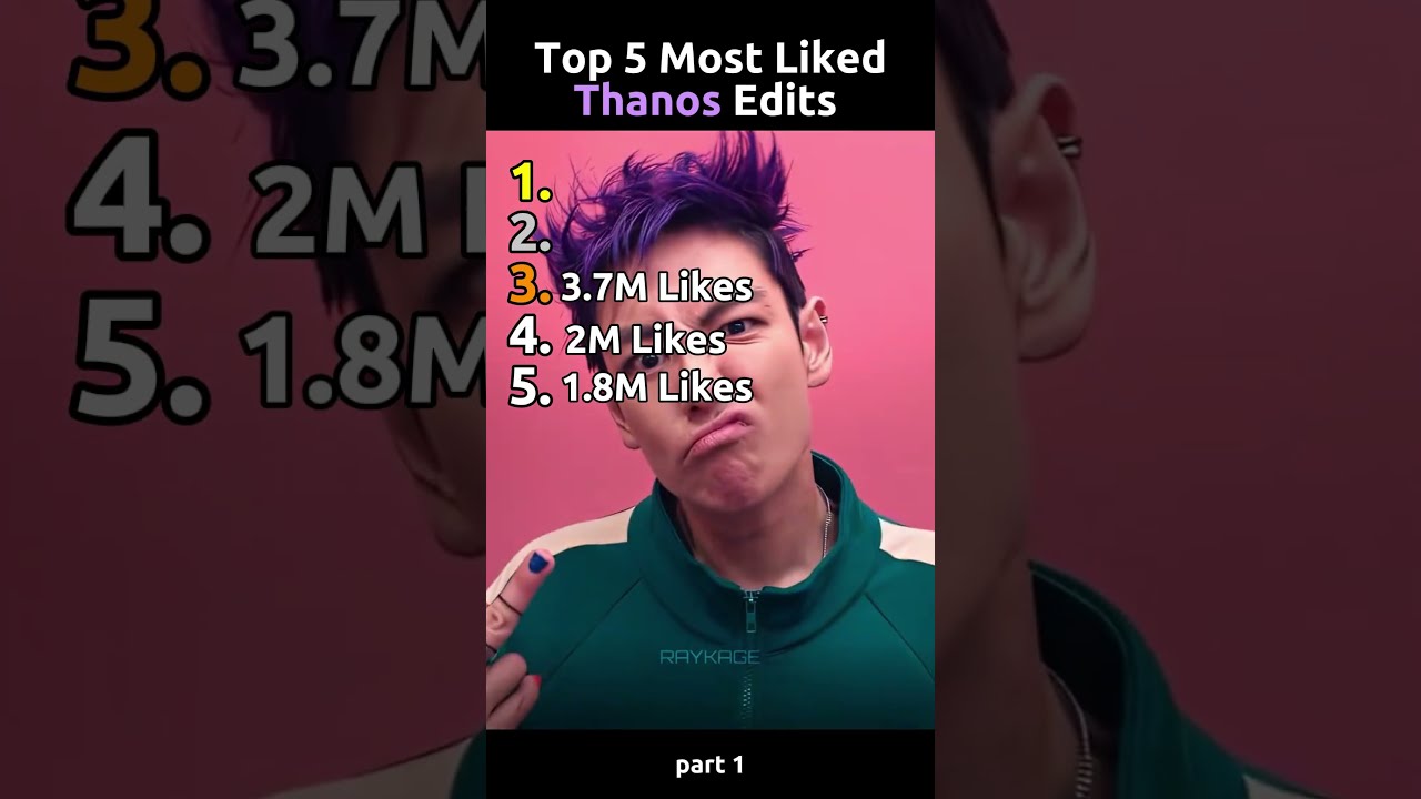 Top 5 Most Liked Thanos Edits Squid Game 2 Squidgame2 Squidgame Edit