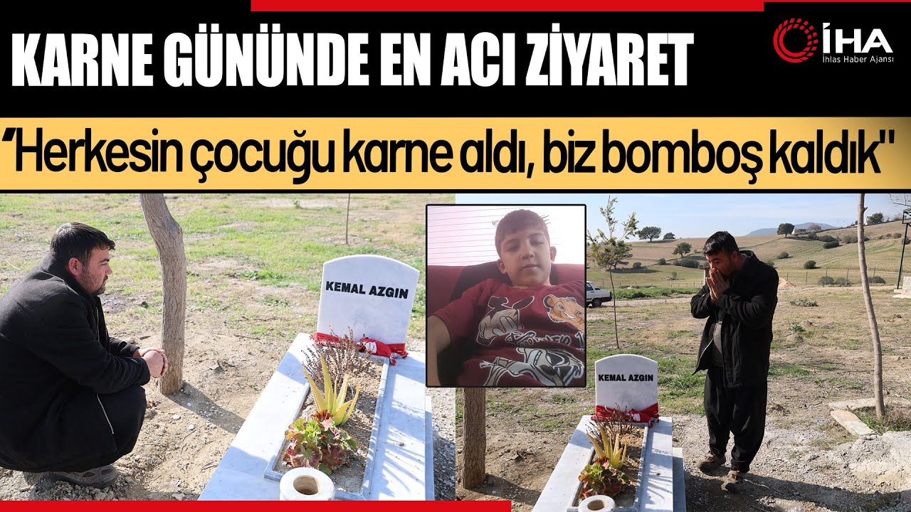 Acılı Baba Karne Gününde Maganda Yüzünden Ölen Oğlunun Kabrinde Ağladı