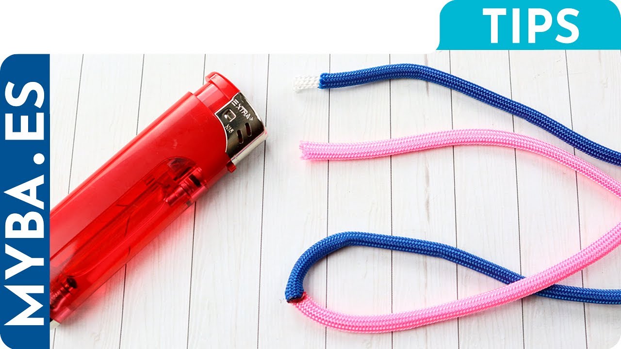 Cómo unir cordones de Paracord fácil y seguro. Cómo hacer pulseras dos colores de cuerda paracaídas.