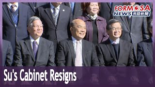 Premier Su Tseng-chang leads Cabinet to resign en masse ahead of reshuffle