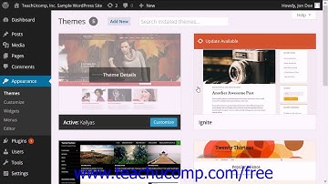 WordPress 4.0 Training Tutorial Selecting and Changing Themes