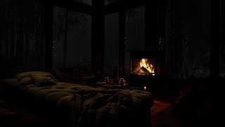 🌧️ Rainfall In The Forest And Crackling Fire🔥 Rain Sounds For Sleeping, Study & Relax