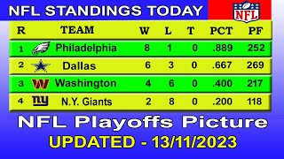 NFL playoffs picture | NFL standings 2023 | nfl standings today 13/11/2023