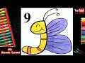 How to draw BEE from Number 9 I 9 দিয়ে বেয়ে আঁকো I 9 से बी बनाये