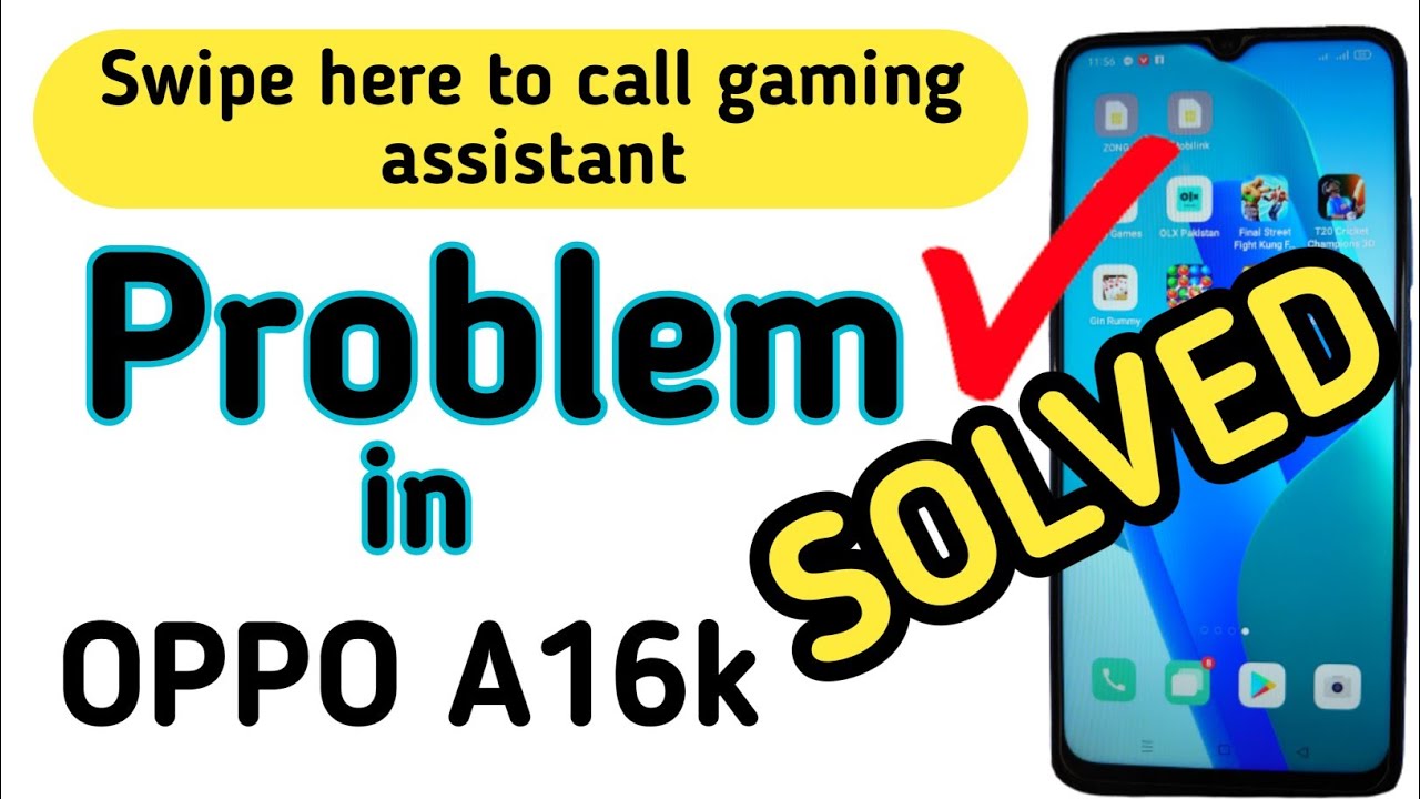 swipe here to call gaming assistant problem in oppo a16k | why game not opening | AkNiazi Tech