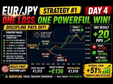 EUR/JPY Day 4: One Loss, One Powerful 50-Pip Comeback! | Strategy #1