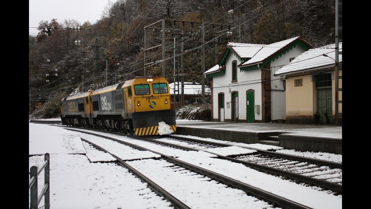 Trenes en Pajares 2008 nieve en Linares Congostinas