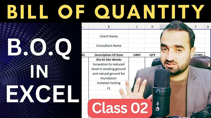 How to Create Bill Of Quantity | BOQ In Excel | Concrete BOQ | Div 03 Concrete Works.
