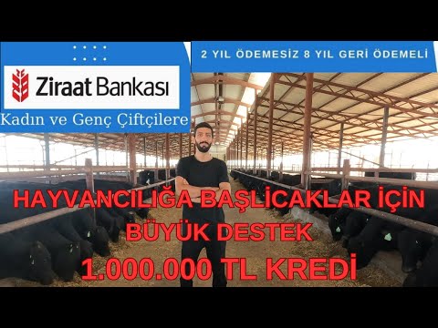 Ödemesi 2 yıl sonra başlayan 1.000.000 TL kredi fırsatı!Hayvancılık Düşünenler İçin Fırsat