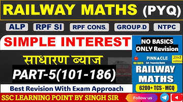 Simple Interest (Part-5) Pinnacle Railway Maths 6200 Book Solution By Singh Sir || #Railway Math PYQ