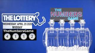 Midday Numbers Game Drawing: Wednesday, April 29, 2020