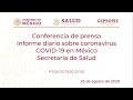 Informe diario sobre coronavirus COVID-19 en México. Secretaría de Salud. Domingo 23 de agosto, 2020