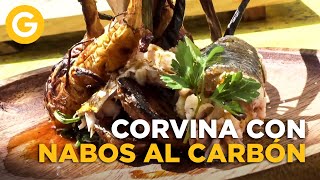 CORVINA en HOYO FALSO con NABOS AL CARBÓN  con Poncho Cadena | El Gourmet