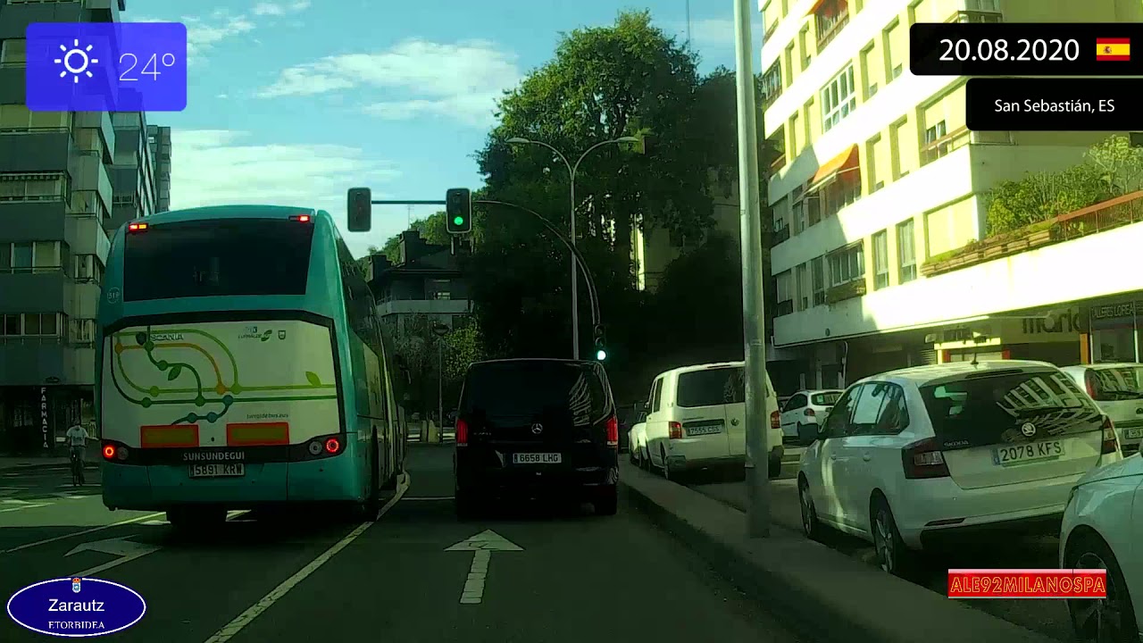 Driving through Gipuzkoa (Spain) from Lasarte-Oria to San Sebastián 20.08.2020 Timelapse x4