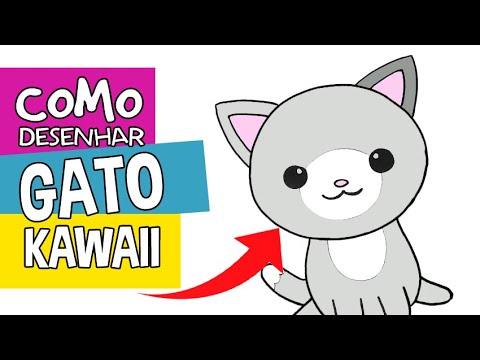 Como desenhar um Gatinho fofo Kawaii ❤ Desenhos Kawaii - Desenhos