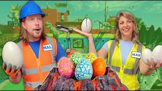 🦖 Dinosaur Mini Golf! 🦕 T-Rex Course & Surprise Dino Eggs with Handyman Hal & Awesome Alex