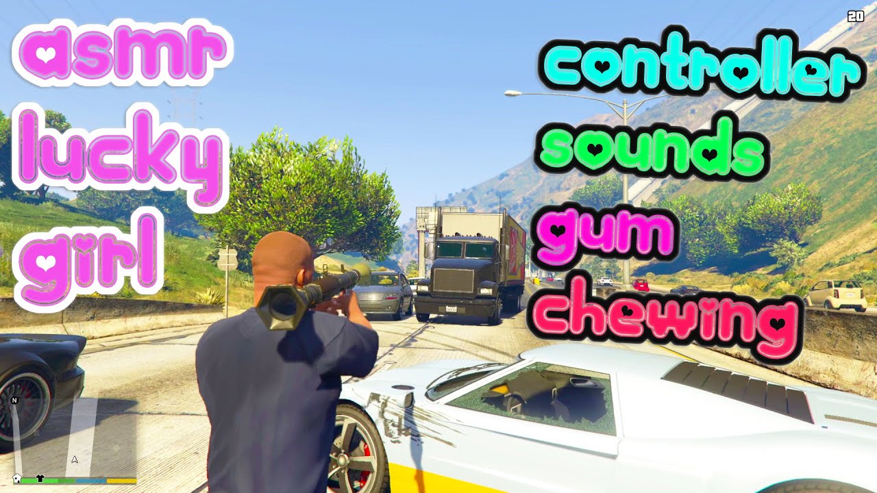 GTA 5 ASMR Gaming 🍀 Relaxing Gum Chewing + Controller Sounds 💤 No Talking 🎧