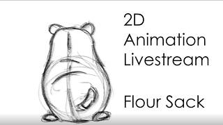 Flour Sack Animation - 2D Animation LIVE Stream -  Draft 1 #2danimation #art #krita